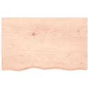 bordplade til badeværelse 80x50x(2-4) cm massivt træ ubehandlet