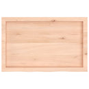 bordplade til badeværelse 80x50x(2-4) cm massivt træ ubehandlet
