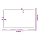 bordplade til badeværelse 80x50x(2-4) cm massivt træ ubehandlet