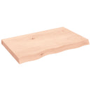 bordplade til badeværelse 80x50x(2-6) cm massivt træ ubehandlet