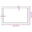 bordplade til badeværelse 80x50x(2-6) cm massivt træ ubehandlet
