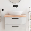 bordplade til badeværelse 80x50x(2-6) cm massivt træ ubehandlet