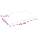 bordplade til badeværelse 80x60x2 cm massivt træ ubehandlet