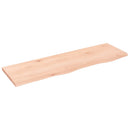 bordplade til badeværelse 100x30x2 cm massivt træ ubehandlet