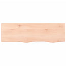 bordplade til badeværelse 100x30x2 cm massivt træ ubehandlet