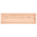 bordplade til badeværelse 100x30x(2-4)cm massivt træ ubehandlet