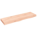 bordplade til badeværelse 100x30x(2-6)cm massivt træ ubehandlet
