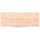 bordplade til badeværelse 100x40x2 cm massivt træ ubehandlet