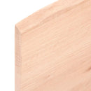 bordplade til badeværelse 100x40x2 cm massivt træ ubehandlet