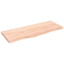 bordplade til badeværelse 100x40x(2-4)cm massivt træ ubehandlet