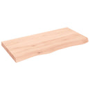 bordplade til badeværelse 100x50x(2-6)cm massivt træ ubehandlet