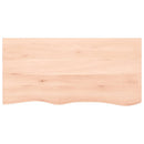 bordplade til badeværelse 100x50x(2-6)cm massivt træ ubehandlet