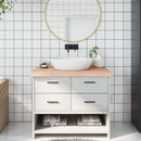 bordplade til badeværelse 100x50x(2-6)cm massivt træ ubehandlet