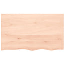 bordplade til badeværelse 100x60x(2-4)cm massivt træ ubehandlet