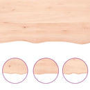 bordplade til badeværelse 100x60x(2-4)cm massivt træ ubehandlet