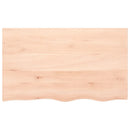 bordplade til badeværelse 100x60x(2-6)cm massivt træ ubehandlet