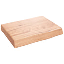 bordplade til badeværelse 40x30x(2-6) cm massivt træ lysebrun