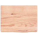 bordplade til badeværelse 40x30x(2-6) cm massivt træ lysebrun