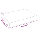 bordplade til badeværelse 40x30x(2-6) cm massivt træ lysebrun