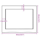 bordplade til badeværelse 40x30x(2-6) cm massivt træ lysebrun