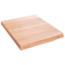 bordplade til badeværelse 40x50x(2-4) cm massivt træ lysebrun