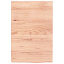 bordplade til badeværelse 40x60x(2-4) cm massivt træ lysebrun