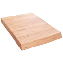 bordplade til badeværelse 40x60x(2-6) cm massivt træ lysebrun