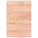 bordplade til badeværelse 40x60x(2-6) cm massivt træ lysebrun