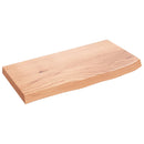 bordplade til badeværelse 60x30x(2-4) cm massivt træ lysebrun