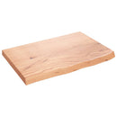 bordplade til badeværelse 60x40x(2-4) cm massivt træ lysebrun