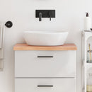bordplade til badeværelse 60x40x(2-4) cm massivt træ lysebrun