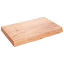 bordplade til badeværelse 60x40x(2-6) cm massivt træ lysebrun
