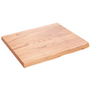 bordplade til badeværelse 60x50x2 cm massivt træ lysebrun