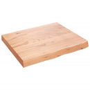 bordplade til badeværelse 60x50x(2-6) cm massivt træ lysebrun