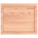 bordplade til badeværelse 60x50x(2-6) cm massivt træ lysebrun