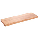 bordplade til badeværelse 80x30x(2-4) cm massivt træ lysebrun