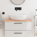 bordplade til badeværelse 80x30x(2-4) cm massivt træ lysebrun
