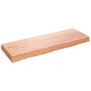 bordplade til badeværelse 80x30x(2-6) cm massivt træ lysebrun