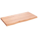 bordplade til badeværelse 80x40x(2-4) cm massivt træ lysebrun
