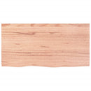 bordplade til badeværelse 80x40x(2-4) cm massivt træ lysebrun