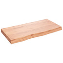 bordplade til badeværelse 80x40x(2-6) cm massivt træ lysebrun