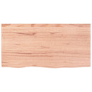bordplade til badeværelse 80x40x(2-6) cm massivt træ lysebrun