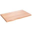 bordplade til badeværelse 80x50x(2-4) cm massivt træ lysebrun