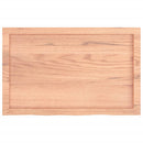 bordplade til badeværelse 80x50x(2-4) cm massivt træ lysebrun