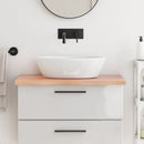 bordplade til badeværelse 80x50x(2-4) cm massivt træ lysebrun