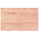 bordplade til badeværelse 80x50x(2-6) cm massivt træ lysebrun