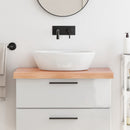bordplade til badeværelse 80x50x(2-6) cm massivt træ lysebrun