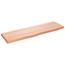 bordplade til badeværelse 100x30x(2-4) cm massivt træ lysebrun