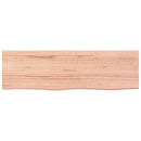 bordplade til badeværelse 100x30x(2-4) cm massivt træ lysebrun