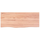 bordplade til badeværelse 100x40x(2-4) cm massivt træ lysebrun